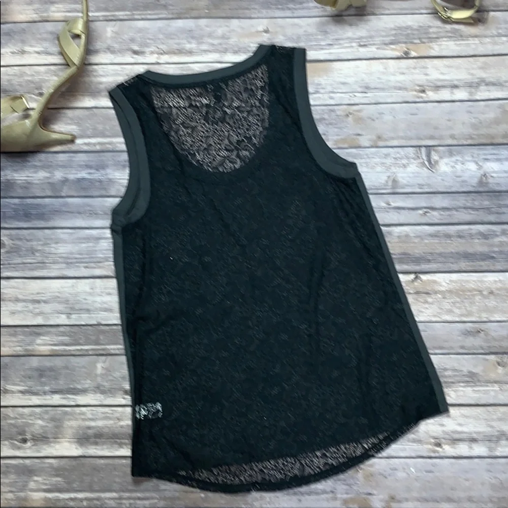 Express | Gray/Black Sequin Tank w/Lace Back | S